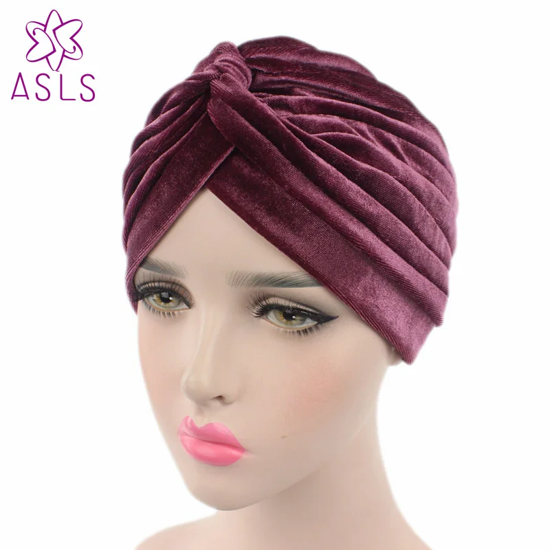 Новый модный роскошный мягкий бархатный тюрбан велюровый чехол для волос шапка