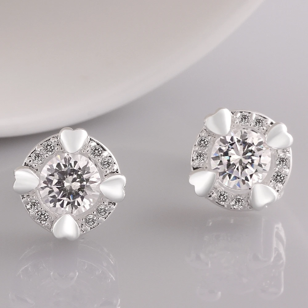 Два Цвет Белый Фиолетовый Кристалл Посеребренная Любовь Сердце Форма