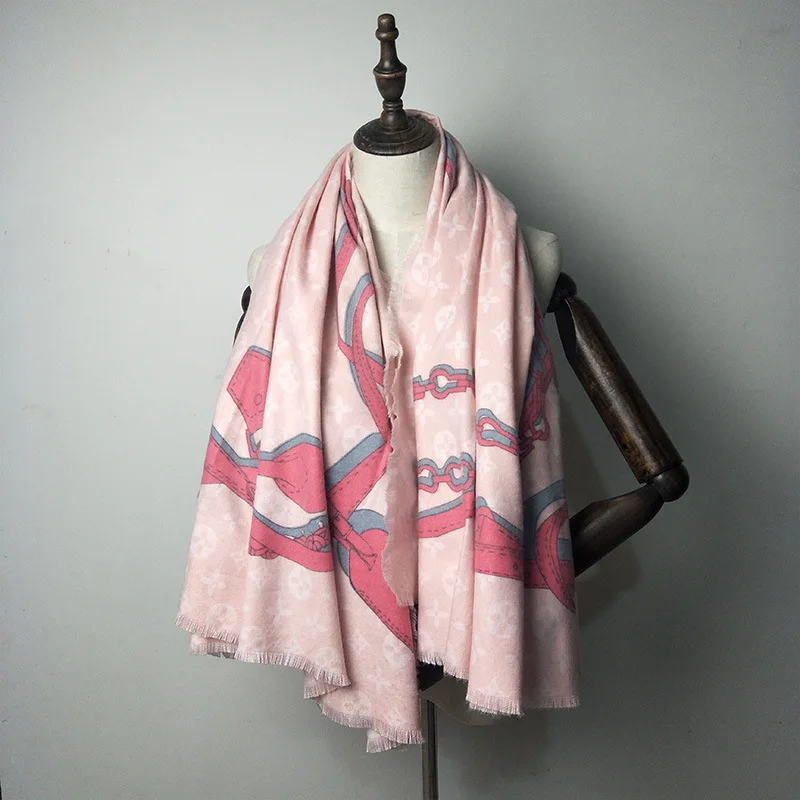 Cool Pink Теплые зимние деньги 130 кашемировый шарф женщина, чтобы смотреть на вещи быстро холодной и теплой будет платок шаль - Цвет: Cool Pink