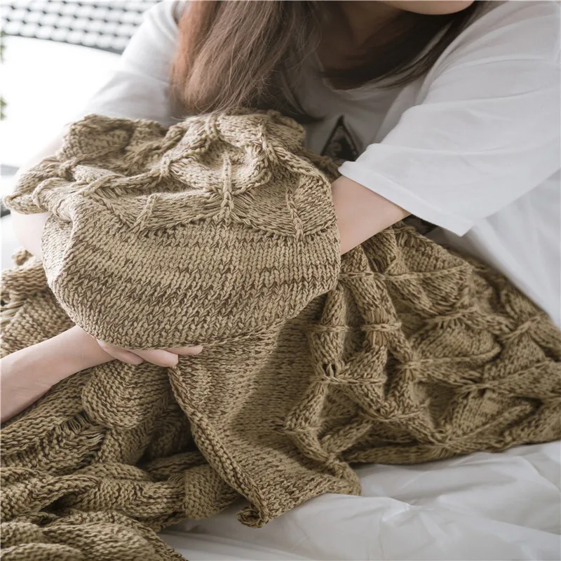 COMFEEL Mermaid Tail Weighted Blanket Hand-knitted Fish Scales Crochet Soft Throws Blankets Sofa Kids Multi-color Sleeping Bag | Дом и сад
