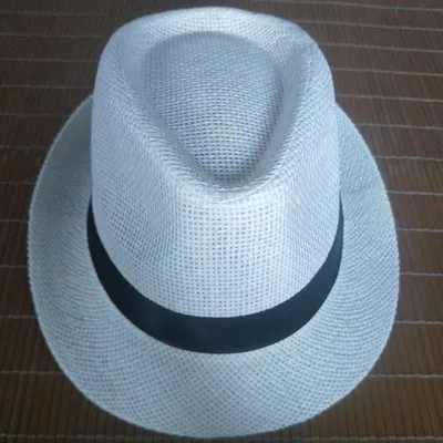 Шляпа шляпы шляпа мужская fedora шляпа черная мужские летние пляжные шляпа белье дышащая мужская соломенная шляпа мужская шляпа Федора fedora Панамы - Цвет: white