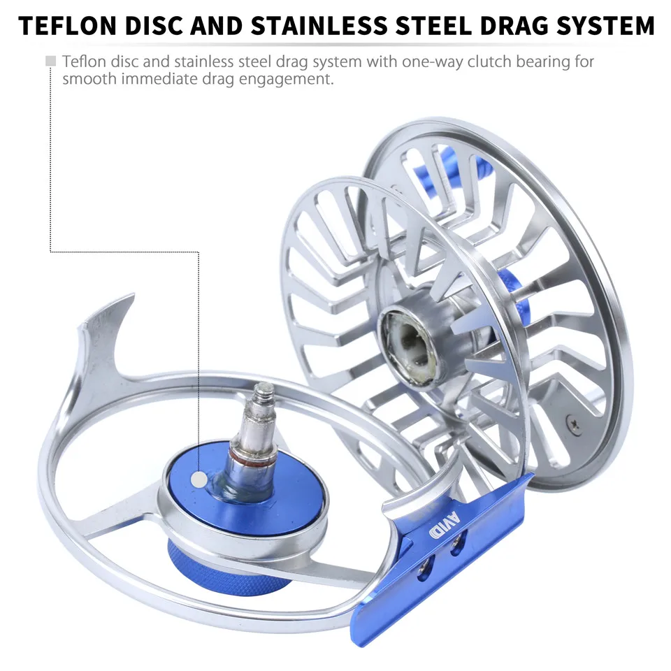 Maximumcatch 3 8WT серебро Цвет Fly катушка обработанные алюминиевые микро регулировка