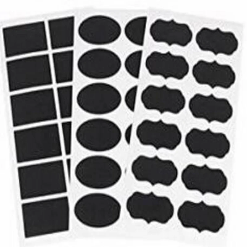 108pcs Creative Chalkboard Blackboard Craft Stickers Jar Label Tags Pantry Storage Organizer Mason Jar Labels