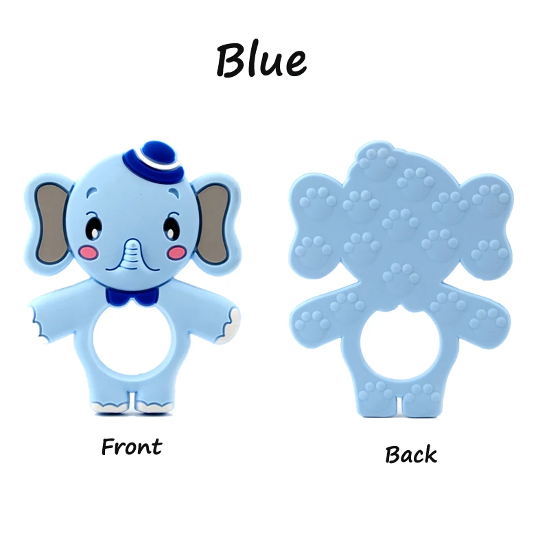 Silicone Baby Teether Elephant 5pcs Bpa Free Infant Pendant Necklace Food Grade Jewelry Teething Chew Toy Pacifier Clip Animal | Мать и
