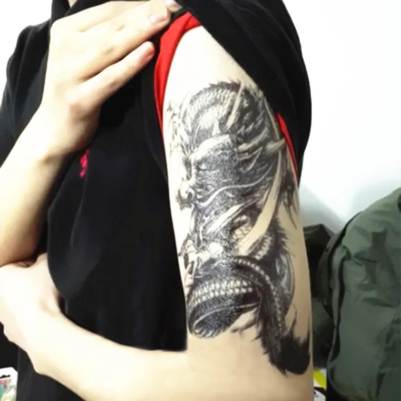 2 шт. Дракон Водонепроницаемая временная татуировка металлик Панк боди арт тату