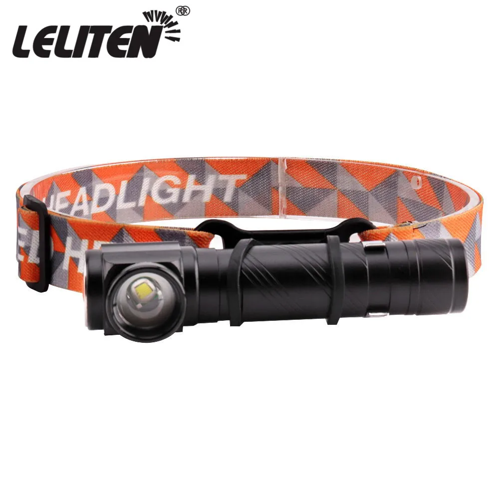 

XML-T6 Camping headlamp Torch LED Headlamp Zoom Flashlight Police lantern outdoors Fishing headlight + Built-in 18650 battery