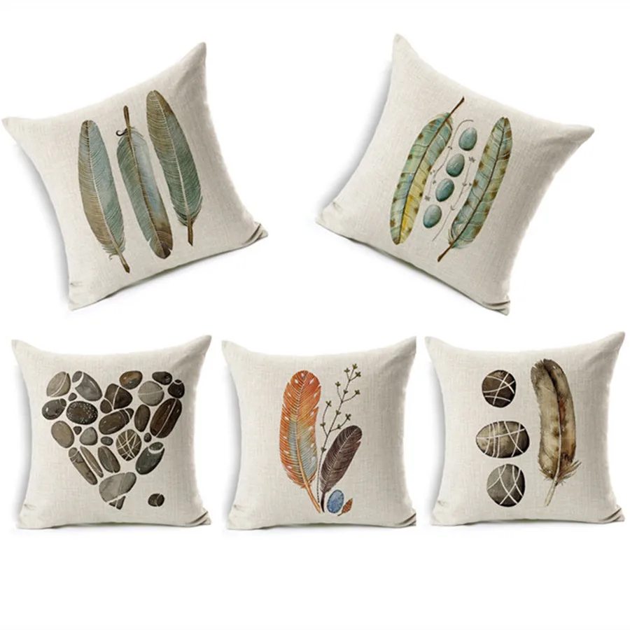 Винтажная Европейская изумрудно зеленая перьевая каменная наволочка для