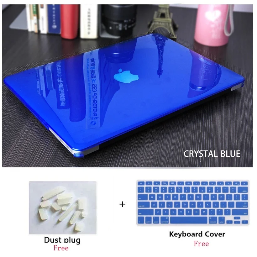Прозрачный чехол для ноутбука + клавиатуры пылезащитный Macbook Pro Retina Touch Bar & ID Air 11 6 12