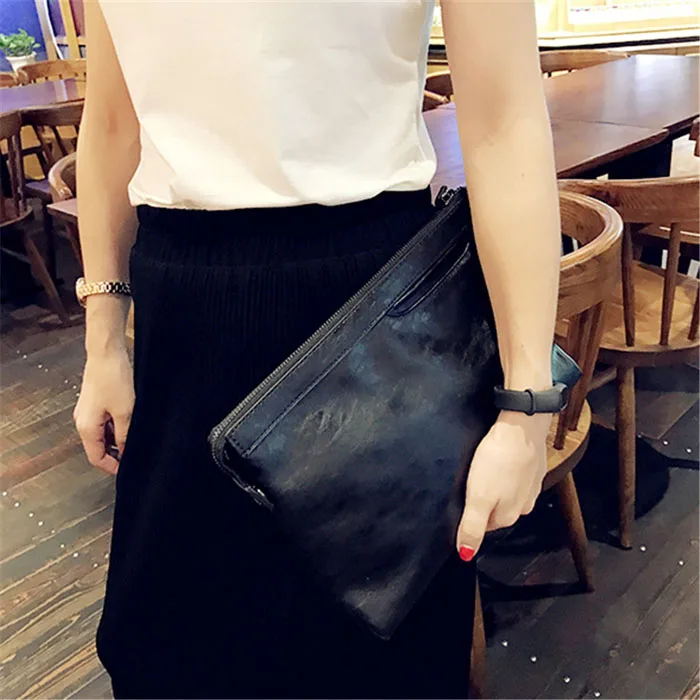 Черная Женская сумка-клатч кошелек и сумочки вместительная дизайнерская