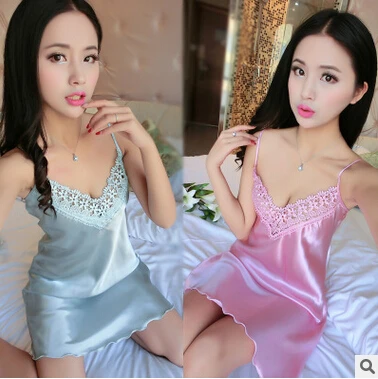 Новинка 2016 женская ночная рубашка одежда для сна летние сексуальные кружевные