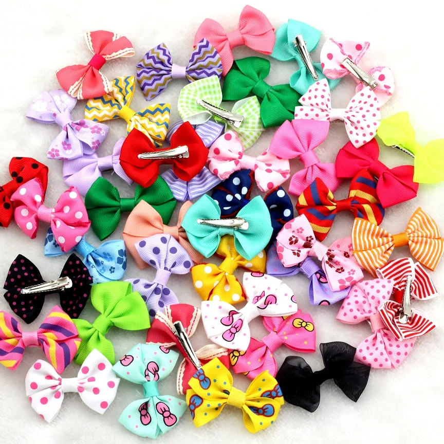 10 шт./лот Новинка 2 5 &quotлентой и бантом для маленьких девочек с рисунком верхней