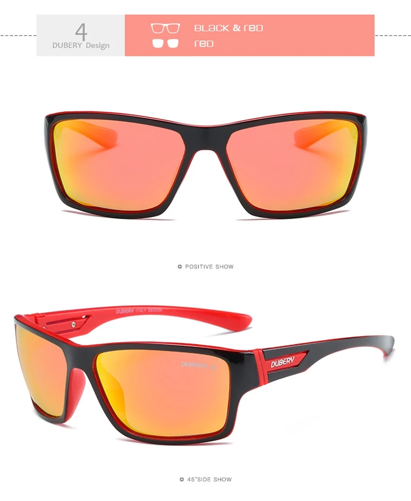 DUBERY Polarized Sunglasses Men Driver Sport Sun Glasses Brand Designer For Male Driving Fishing Goggles UV400 Oculos de YQ573