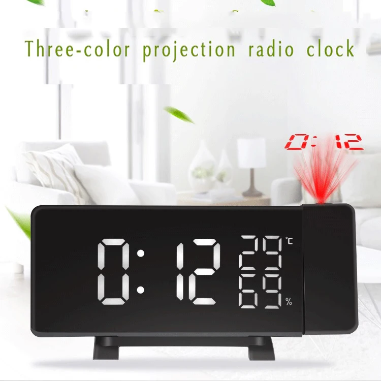 Новые модные креативные AM/FM светодиодный радиопроекционные часы электронные настольные часы цифровые настольные часы Беспроводные для офиса и дома