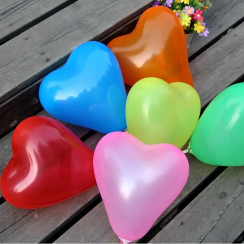 100 шт. симпатичные милые воздушные шары в форме сердца розовые латексные баллон
