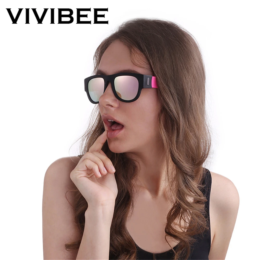 VIVIBEE Новинка зеркало Для Мужчин Поляризованные складные солнцезащитные очки