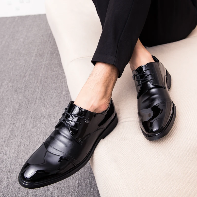 Мужские модельные туфли в деловом стиле на шнуровке Модные Туфли-оксфорды