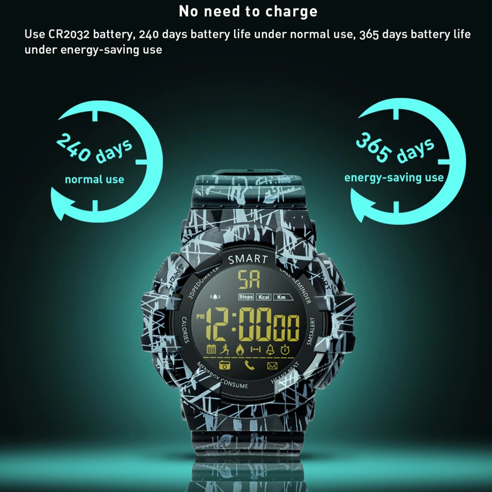 2 шт. может сохранить $2! Makibes GK02 спортивные часы EX16C 5ATM водонепроницаемый smartwatch