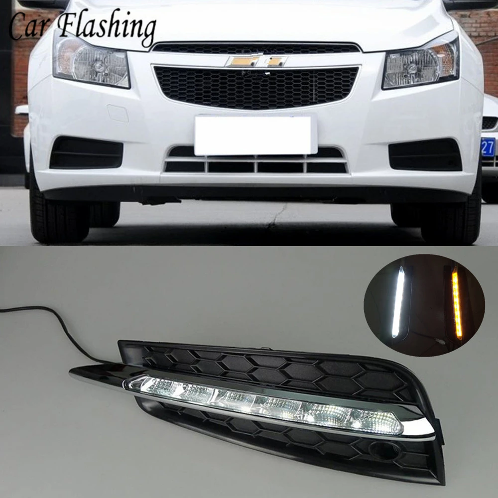Автомобильная проблесковая 2 шт. дневные ходовые огни для chevrolet cruze 2009 2010 2011 2012 2013