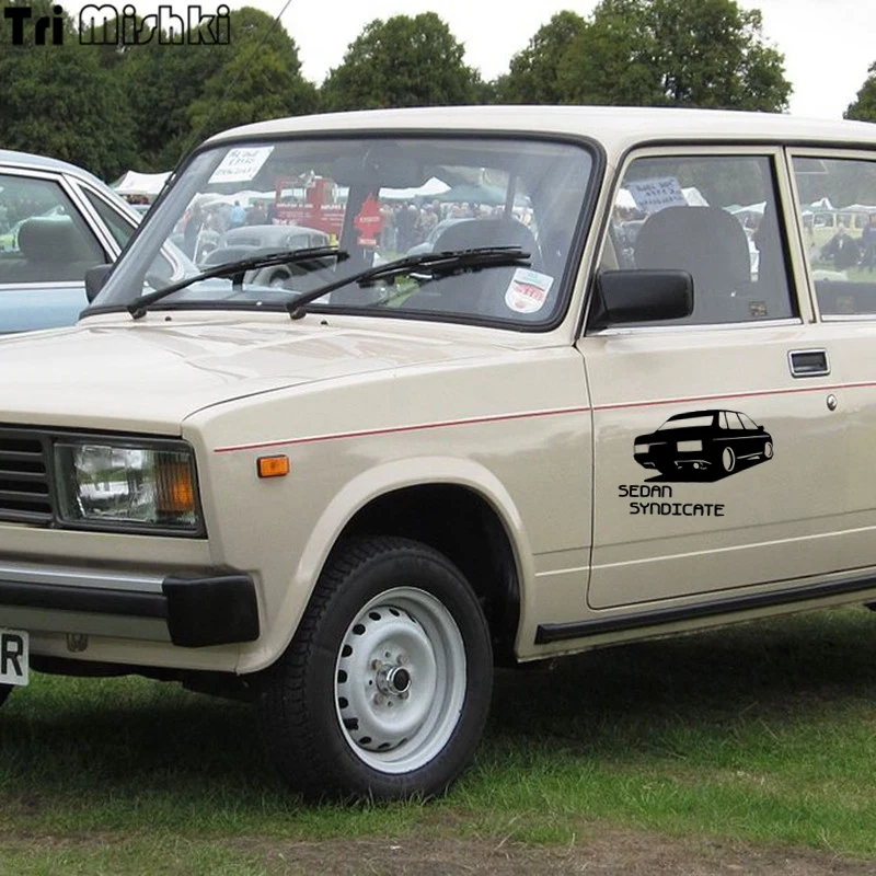 Tri Mishki HZX233 13.5*20см 1 4шт прикольные виниловые наклейки на авто sedan syndicate for vaz lada ВАЗ