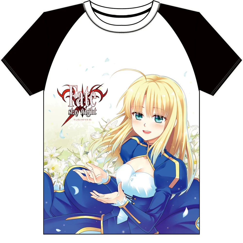 Японское Аниме Майка Одежда Футболка fate stay night сабля с коротким рукавом Футболки |