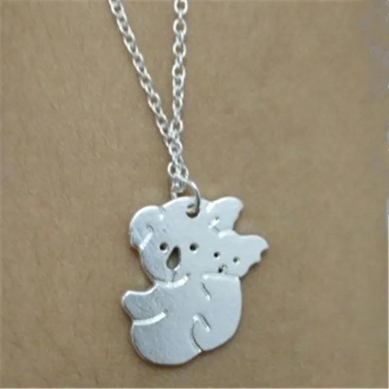New Fashion Handmade Jewelry Koala Bear With Baby Charm Necklace Dropshipping Tiny Cute koala Pendant For Mom Gift | Украшения и