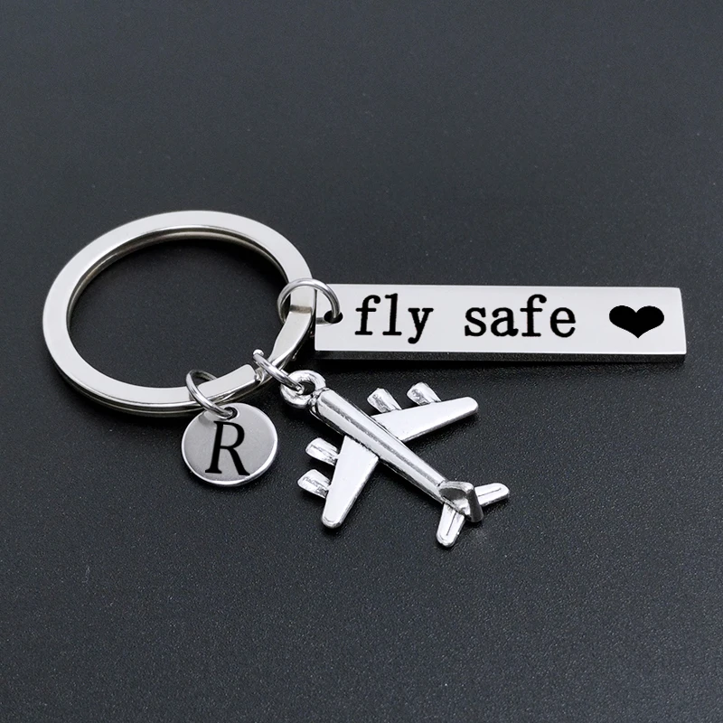 Брелок с гравировкой Fly Safe Airplane Drive брелок на заказ для автомобиля ключей 26
