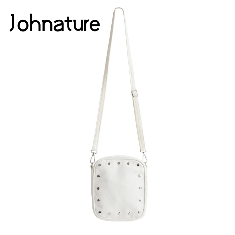 Johnature 2019 Новинка стильные туфли с заклепками в стиле панк Холщовая Сумка для