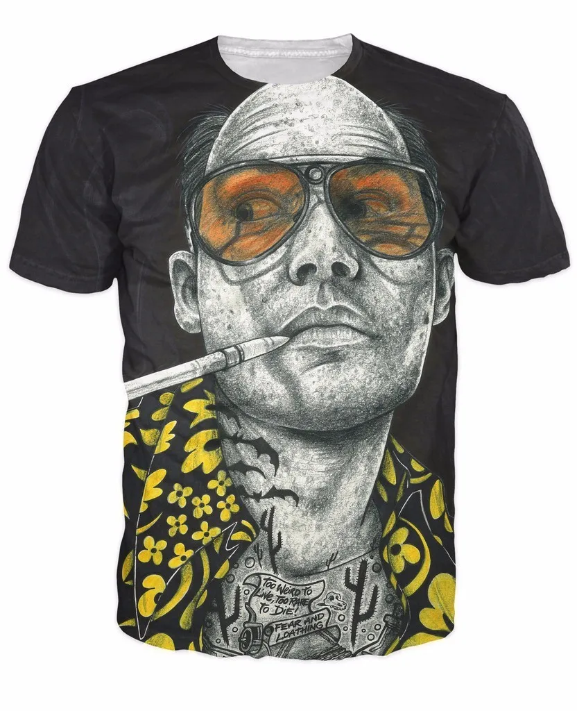 Inked Fear And Loathing футболка Татуированная с изображением Джони Деппа Рауля Дюка