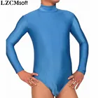 LZCMsoft мужской купальник с длинным рукавом и высоким воротником, спортивный нейлоновый комбинезон, купальники из спандекса, боди для фитнеса, занятий танцами