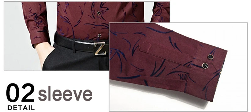 Мужские модные фирменные повседневные Бизнес Slim Fit Мужчины рубашка Camisa Длинные рукава Цветочный социальные рубашки платье Джерси 8637