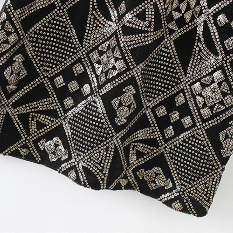 Женское черное платье с блестками в национальном стиле сексуальное облегающее