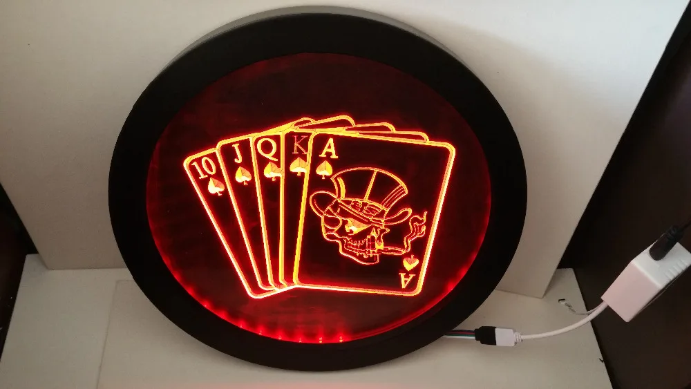 Игровая неоновая подсветка Royal Flush для казино покерной игры мужская пещера с
