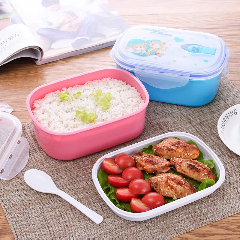 Детский Ланч бокс Bento герметичный двухслойный детский контейнер для еды школьный