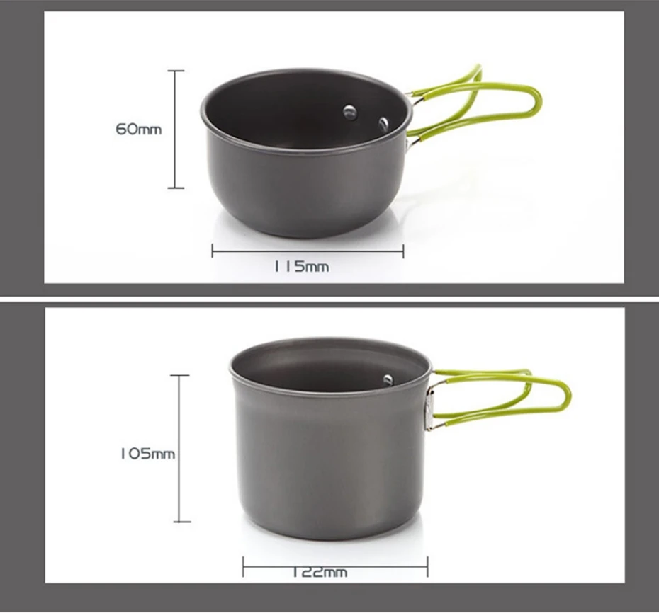 

YINGTOUMAN Ultralight Camping Cookware Outdoor Tableware Set Hiking Picnic Backpacking Camping Tableware Pot Pan 1-2 persons