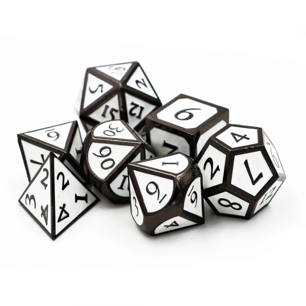 IMDG 7 шт./компл. креативные RPG игровые кубики многогранные металлические DND новые