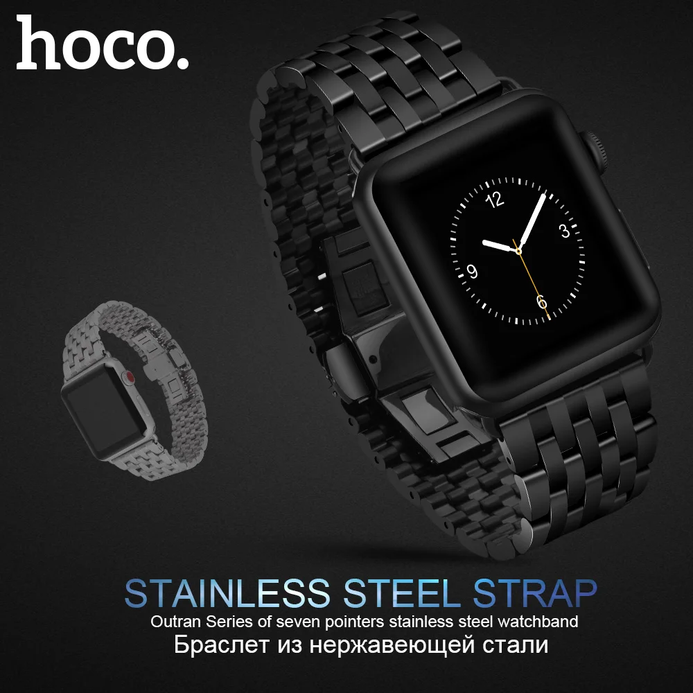 HOCO ремешок для часов Apple Watch 4 ремешка 38 мм 42 40 44 316L нержавеющая сталь 20 мм/22 4/3/2/1|watch