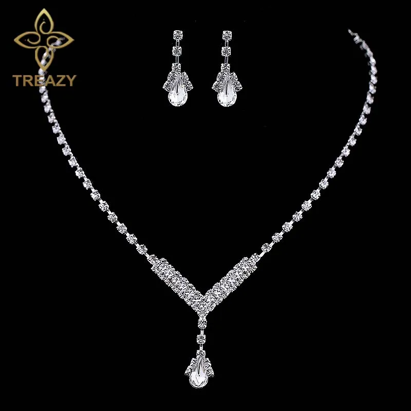 Комплект из колье и серёг в форме капли|earrings set for women|necklace earring setfashion jewelry |