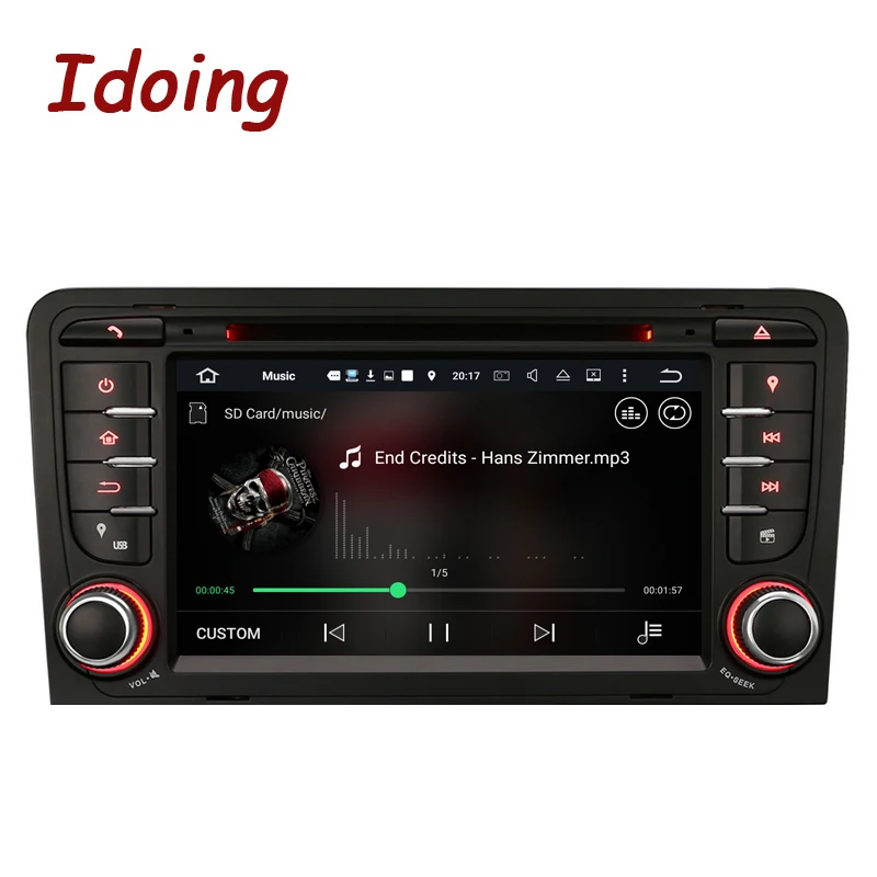 Idoing Android7.1/2G RAM/16G ROM/4 ядра/2Din для Audi A3 автомобильный dvd-плеер мультимедийное видео