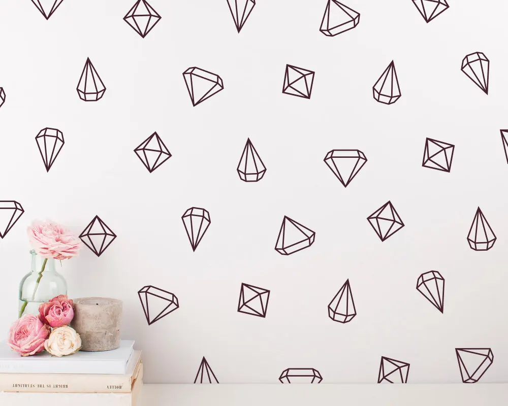 48 алмазные наклейки геометрические настенные принцесса девушка спальня