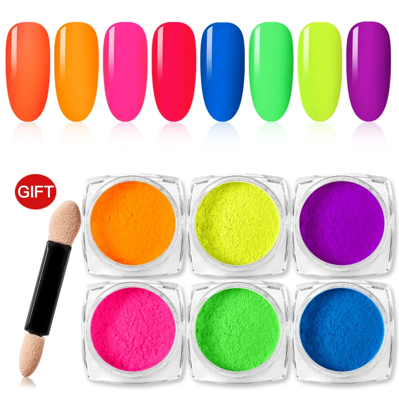 Коробка с четырьмя лилиями 8 цветов флуоресцентный градиентный блеск для ногтей