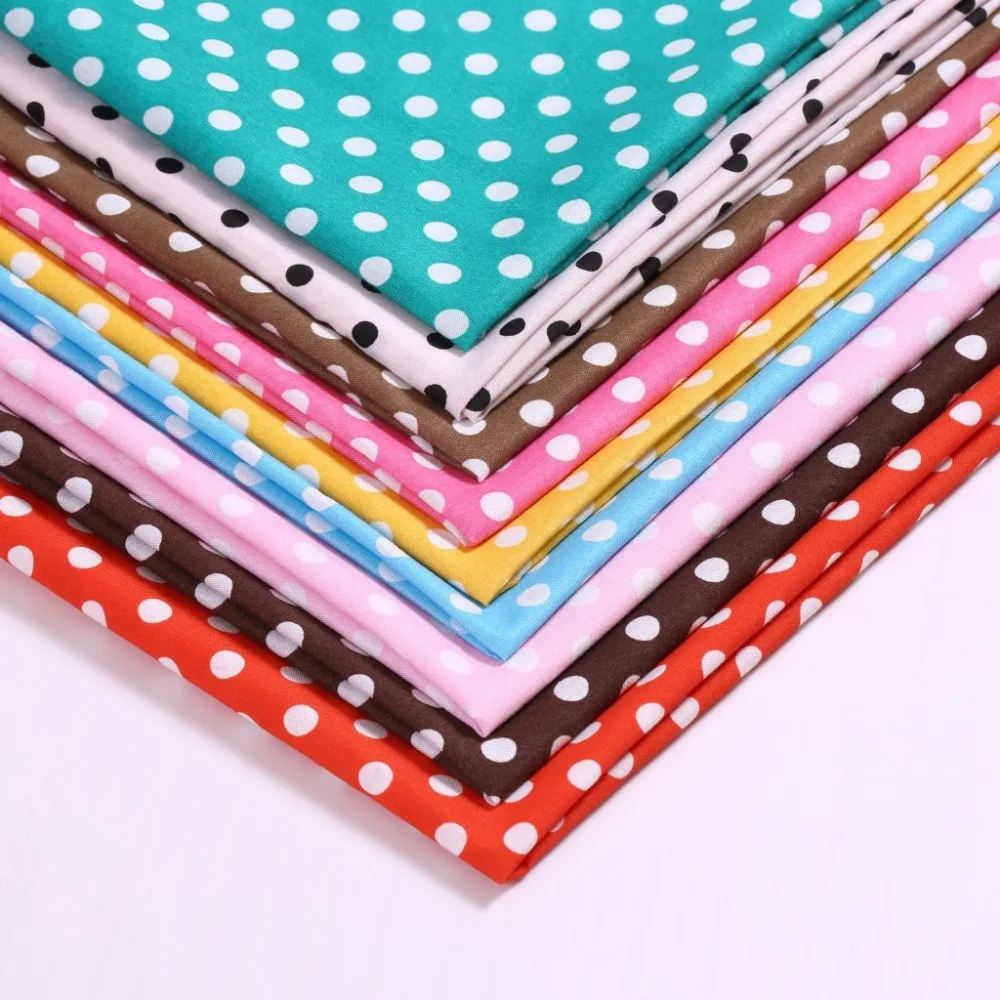 150 см широкая ткань Ситцевая в горошек с милыми принтами полиэстер Лоскутные