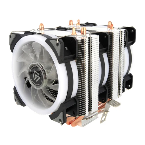 With 3 Fans ALSEYE кулер для процессора 4 тепловые трубки 4pin 90 мм RGB вентилятор охлаждение процессора для Intel и AMD - Цвет лезвия: With 3 Fans