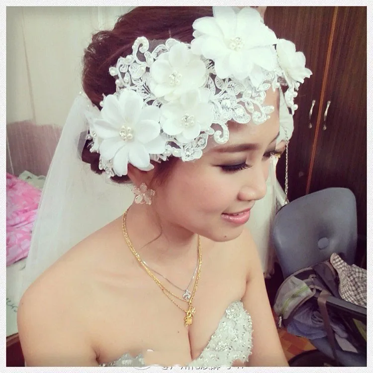 Новинка ручная работа цветочное кружево и жемчуг свадебная тиара свадебные