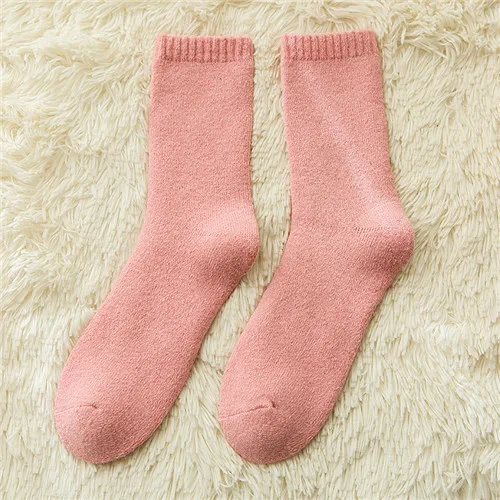 women pink Новинка, 14 цветов, мужские и женские шерстяные носки, утепленные, около 90 г/77 г, морозостойкие, морозостойкие, минус 30 градусов, теплые шерстяные носки, 3 пары - Цвет: women pink