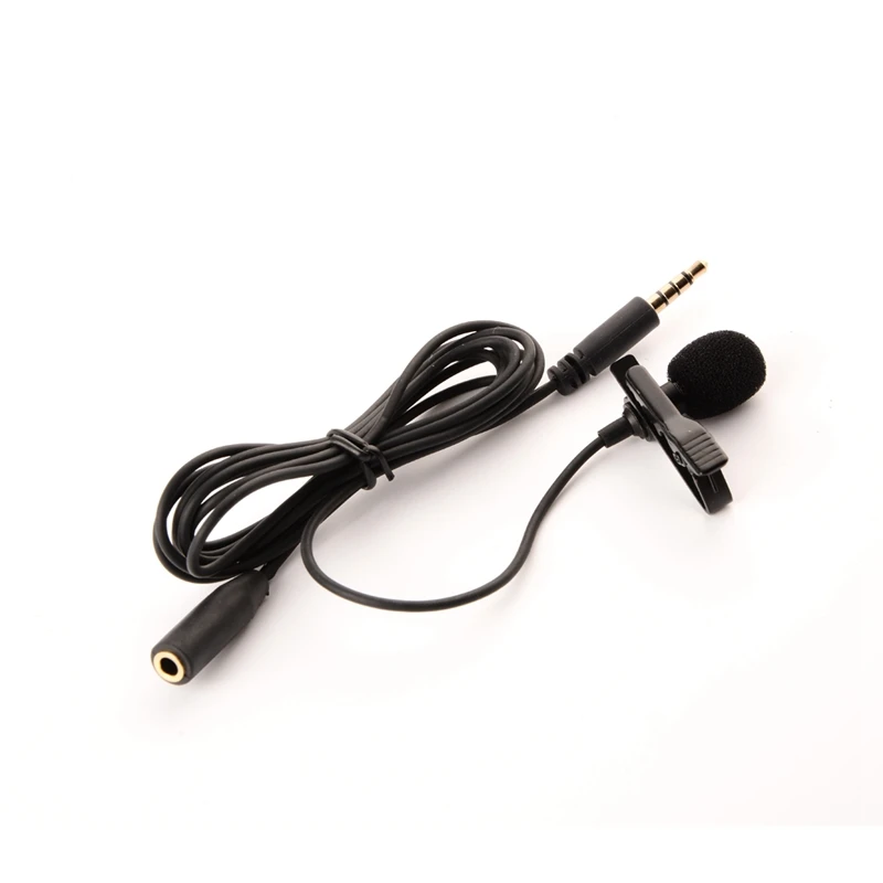 Портативный конденсаторный микрофон клип на лацкане Lavalier Mic проводной для iPhone