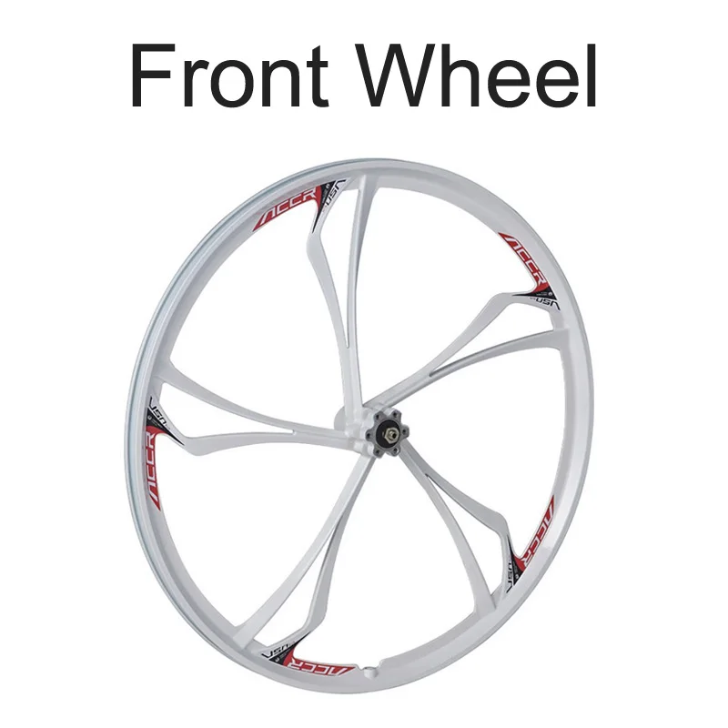 Front Rim White 26 дюймов передняя+ задняя 5 спиц обод из магниевого сплава, подходит для дисковых тормозов, колесо для горного велосипеда - Цвет: Front Rim White