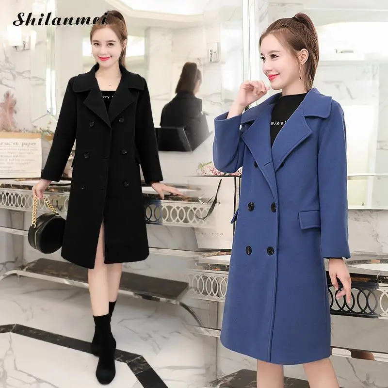

Autumn Winter Women Solid Plus Size 4xl Fashion Cashmere Overcoat Long Sleeve Fashion Oversize Outwear Jacket And Coats 2019