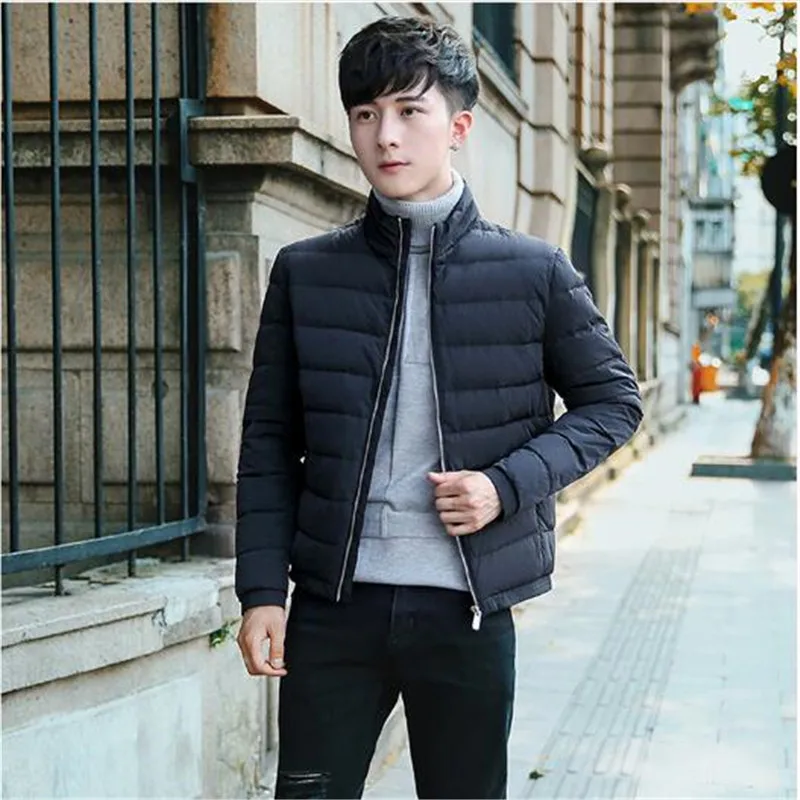 

2018 winter men's Stand collar ultra-light slim duck down jackets keep warm Breathable windproof waterproof soft down coats