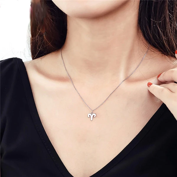 AOLOSHOW 925 пробы 12 ожерелье с символом для женщин простое изящное созвездием девочек