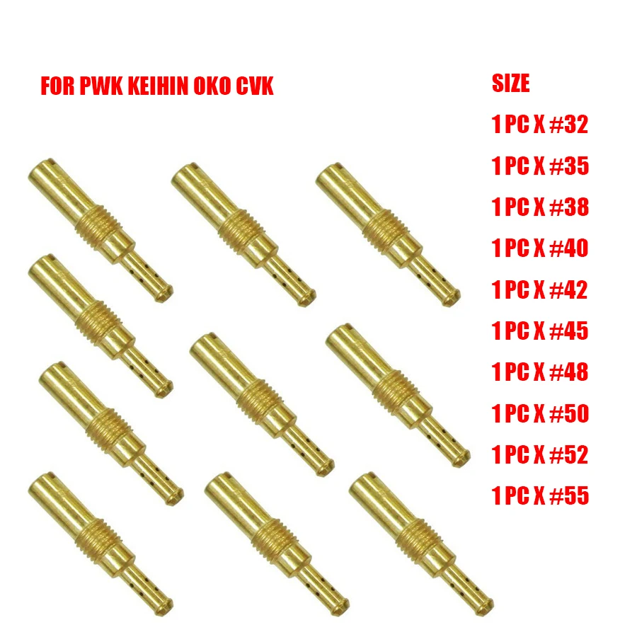 

10 pcs/set Carburettor main Carb Pilot Jet For PWK Keihin OKO CVK 32,35,38,40,42,45,48,50,52,55